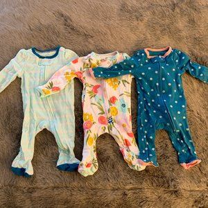 Baby Girls' 3pk Floral Fields Zip-Up Sleep N' Play